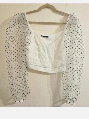 Zara Polka Dot Crop Top